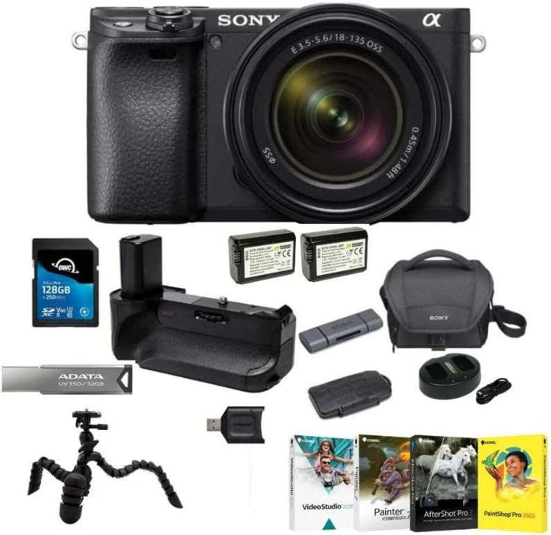 دوربین دیجیتال بدون آینه سونی a6400 به همراه لنز 18-135 میلی‌متری، بسته نهایی (10 قطعه)