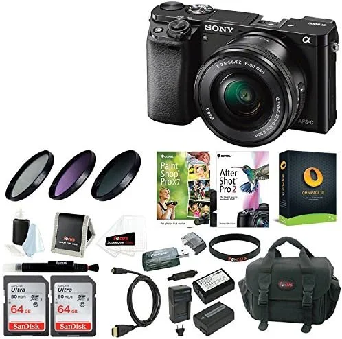 دوربین بدون آینه سونی آلفا a6100 APS-C با لنز 16-50 میلی‌متری (مشکی) همراه با لوازم جانبی