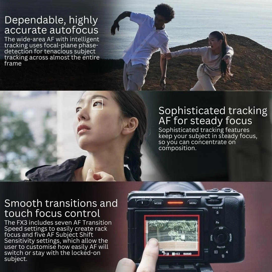 دوربین فول فریم سینمایی سونی Alpha FX3A (فقط بدنه) به همراه کیف هارد با فضای داخلی قالب‌گیری شده 920 با فوم و سازمان‌دهنده درب (2 قلم)