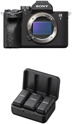 دوربین عکاسی بدون آینه فول فریم سونی آلفا 7 IV، فقط بدنه، مشکی + میکروفون بی سیم دو کاناله سونی ECM-W3