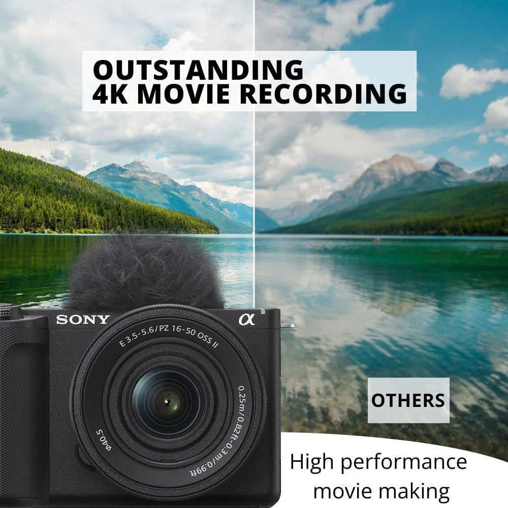 دوربین سونی Alpha ZV-E10 II مناسب تولیدکنندگان محتوا با لنز بدون آینه APS-C و کیت لنز (مشکی) به همراه کیف لوازم جانبی، کارت حافظه 128 گیگابایتی، هاب USB-C (سفید) و کیت فیلتر لنز دوربین Focus (شامل 5 مورد) دوربین سونی Alpha ZV-E10 II مناسب تولیدکنندگان محتوا با لنز بدون آینه APS-C و کیت لنز (مشکی) به همراه کیف لوازم جانبی، کارت حافظه 128 گیگابایتی، هاب USB-C (سفید) و کیت فیلتر لنز دوربین Focus (شامل 5 مورد)