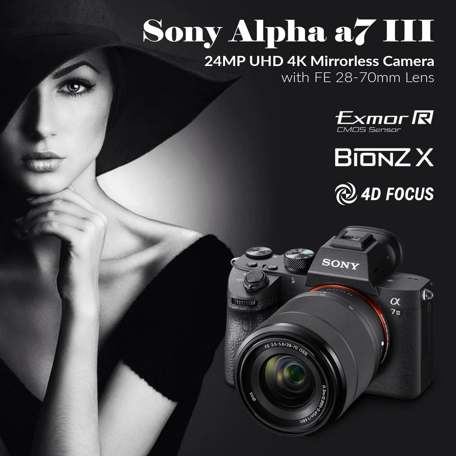 دوربین دیجیتال بدون آینه سونی Alpha a7 III با لنز FE 28-70mm - باندل، کیف شانه‌ای، کارت SD 64 گیگابایتی، کارت خوان، جعبه کارت SD، کیت نرم‌افزار PC و Mac، باتری اضافی، کیت فیلتر 55 میلی‌متری