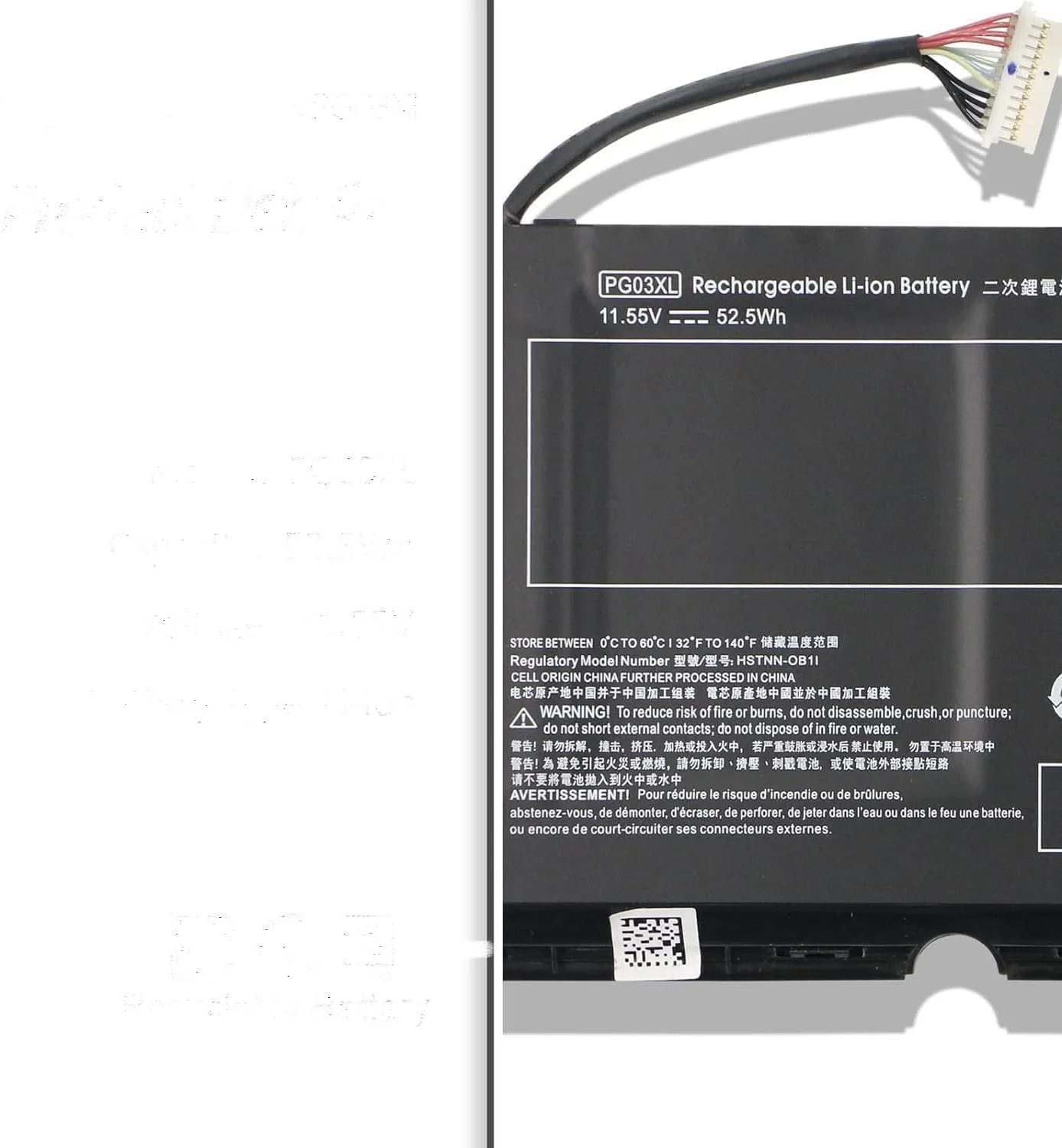 باتری جایگزین جدید PG03XL HSTNN-DB9G-L48430-2B2 برای // H.P' P.avilion/Gaming' 15-dk0xxx 15-dk1xxx