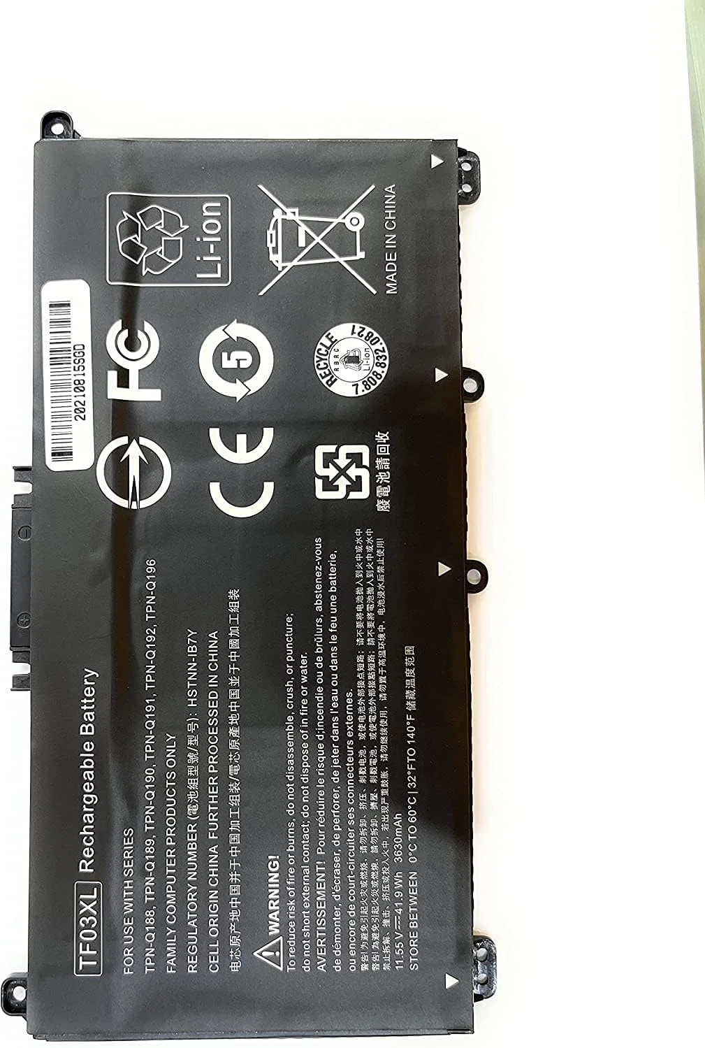 باتری جایگزین سازگار برای اچ پی پاویلیون 3630mAh (TF03XL)