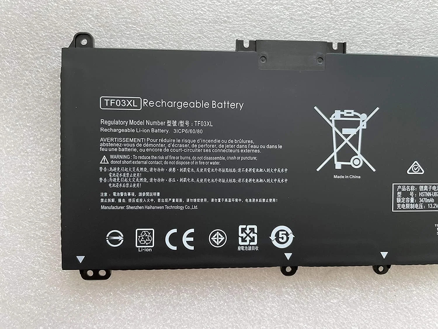 باتری لپ تاپ جایگزین جدید 11.55 ولت 41.7 وات HT03XL سازگار با سری HP Pavilion 14-CE مدل Pavilion 14-CE0020TX HSTNN-UB7J L11421-542 HT03XL HSTNN-IB8O L11421-1C