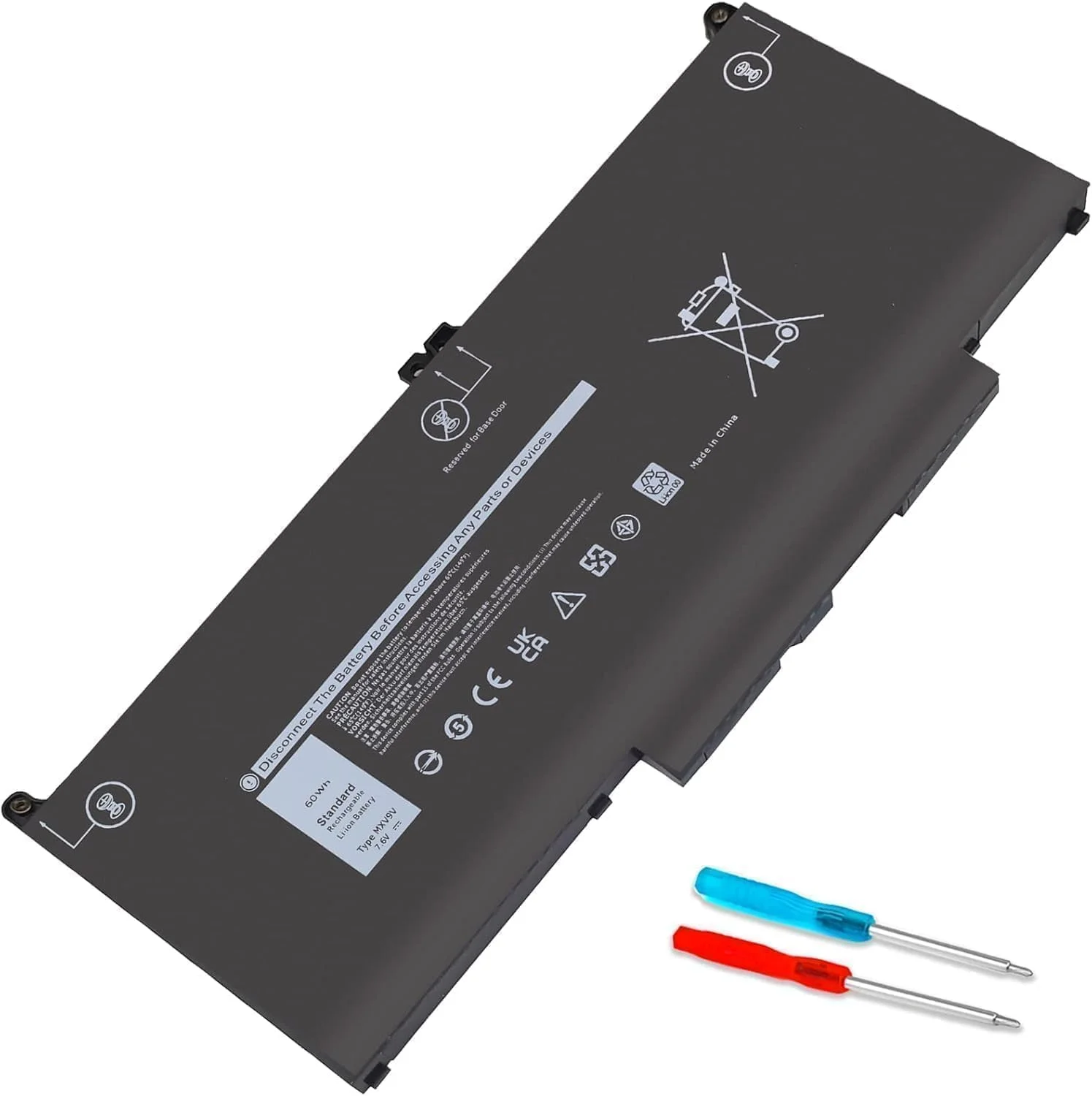 باتری جایگزین MXV9V برای //D.ell'' La.titude سری (5300 5310 7400 E5300 E5310 E7300 E7400) Latitude 5300 5310 2-in-1 برای ins.piron 7300/7306 (2-in-1) سری مشکی P96G