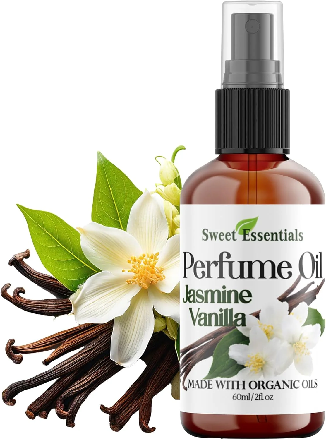 اسانس یاس و وانیل Sweet Essentials - روغن عطر - 60 میلی لیتر ساخته شده با روغن های ارگانیک - روغن عطر اسپری - بدون الکل و مواد نگهدارنده