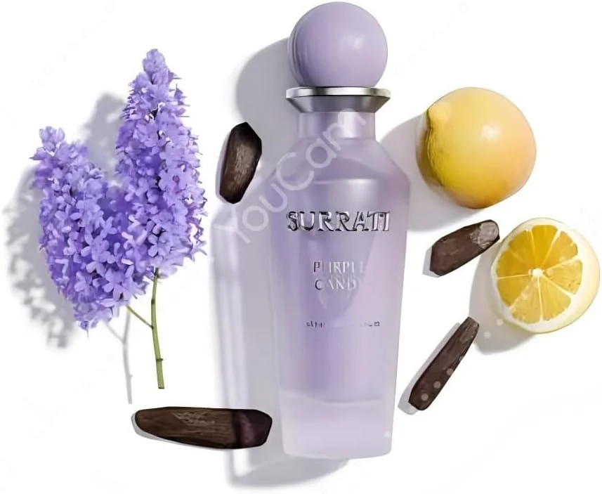 عطر سراتی پرفیومز پِرپِل کَندی اکستریت دِ پرفیوم ۱۵۰ میلی لیتر | رایحه گلی شرقی مرکباتی برای زنان و مردان | عطر عربی ماندگار با رایحه بنفشه، مرکبات و نت های شرقی | بطری بنفش زیبا