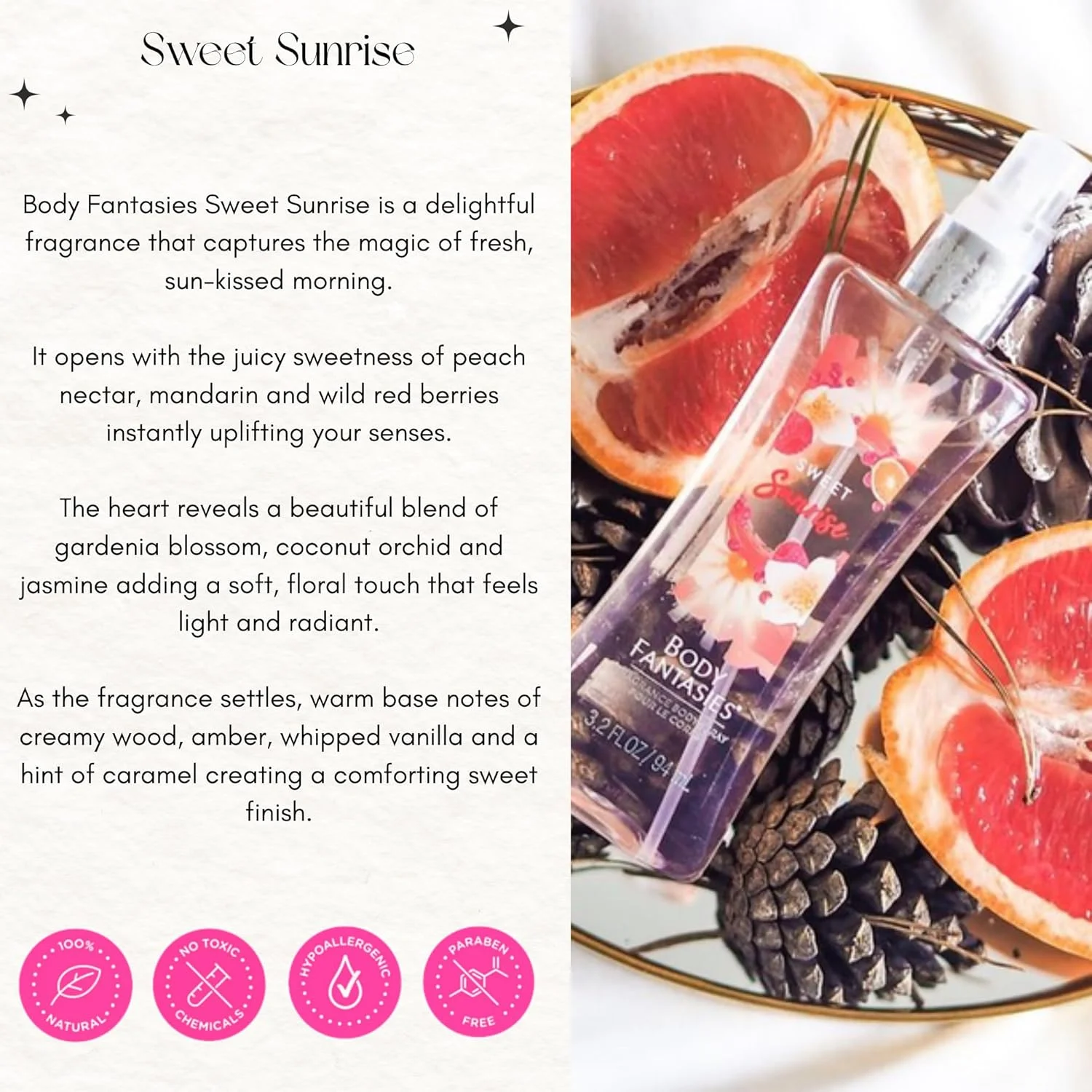 اسپری خوشبو کننده بدن بادی فانتزیز سیگنیچر، سوییت سانرایز فانتزی، 94 میلی لیتر