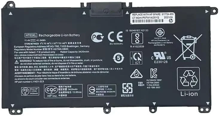 باتری جایگزین لپ تاپ HT03XL برای مدل های 15-CS، 15-CW، 15-CU، 15-DA، 15-DB، 15-DW، 15-DY، 15T-DA، 15T-DB، 15T-DQ، 15-cu1xxx، 15-cw1xxx، 15-DA0XXX، 15-db1xxx، 15-dw0xxx، 15t-dy100، 17-by0xxx، 17-ca0xxx