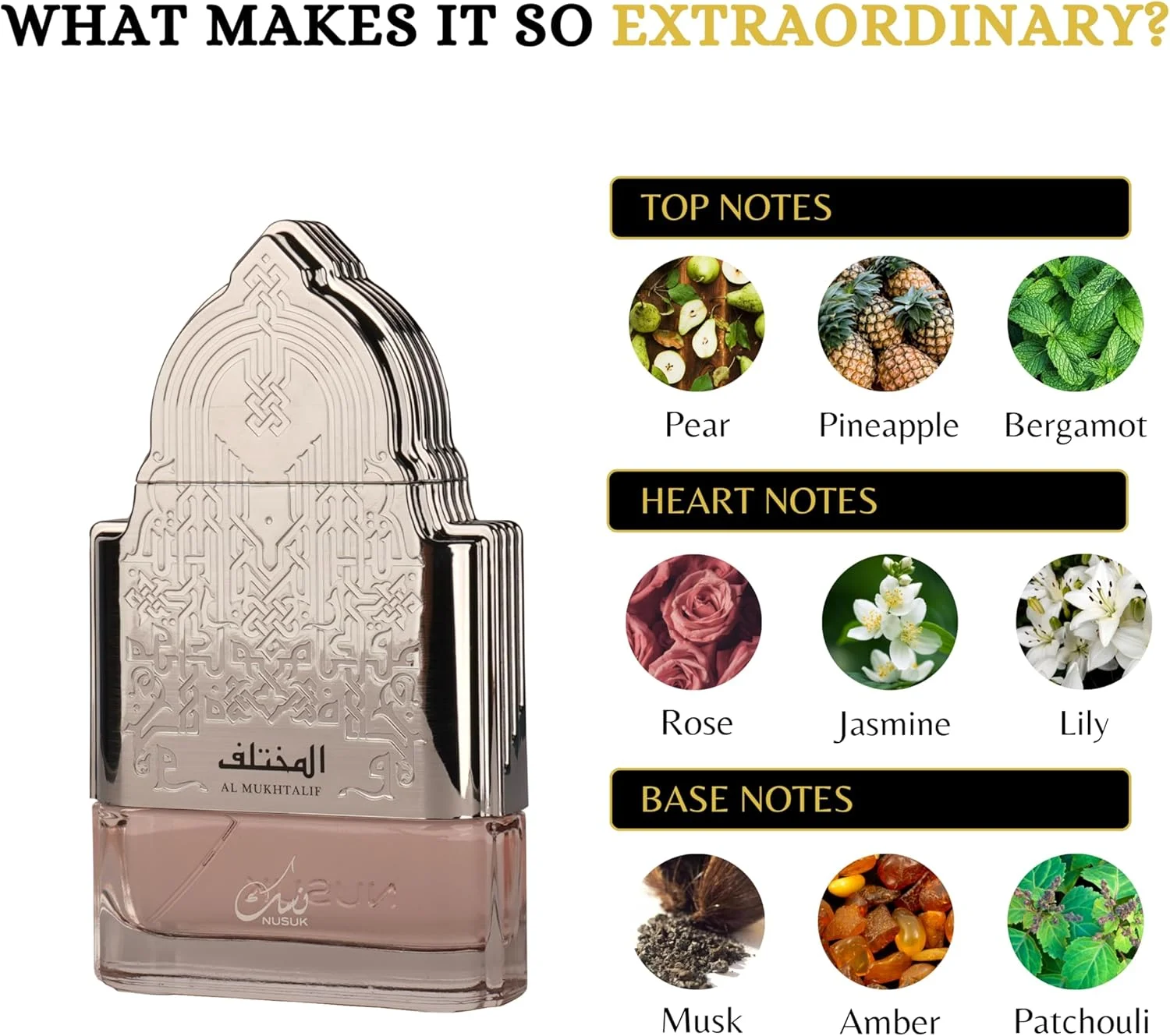 نوسک المختلف زنانه اکستریت د پرفیوم | عطر ماندگار با میوه های آبدار، سبزیجات معطر و چوب های گرم | رایحه زنانه جسورانه | 100 میلی لیتر