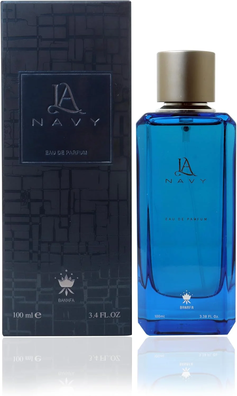 ادکلن بانافا ال ای نیوی ۱۰۰ میل - رایحه مرکباتی گرم و تند با ترنج، پرتقال، دارچین، تنباکو و عنبر - عطر لوکس ماندگار برای روز یا شب، مناسب برای آقایان و بانوان