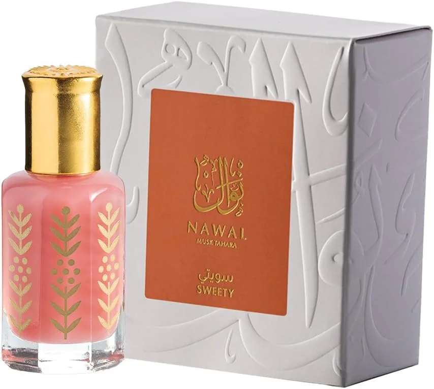 عطر روغنی متمرکز مُشک Nawal Musk Sweetey – رایحه ای شیرین و شکری آمیخته با نت های گرم، عطر عطار ماندگار و بدون جنسیت برای مردان و زنان، 3 میلی لیتر