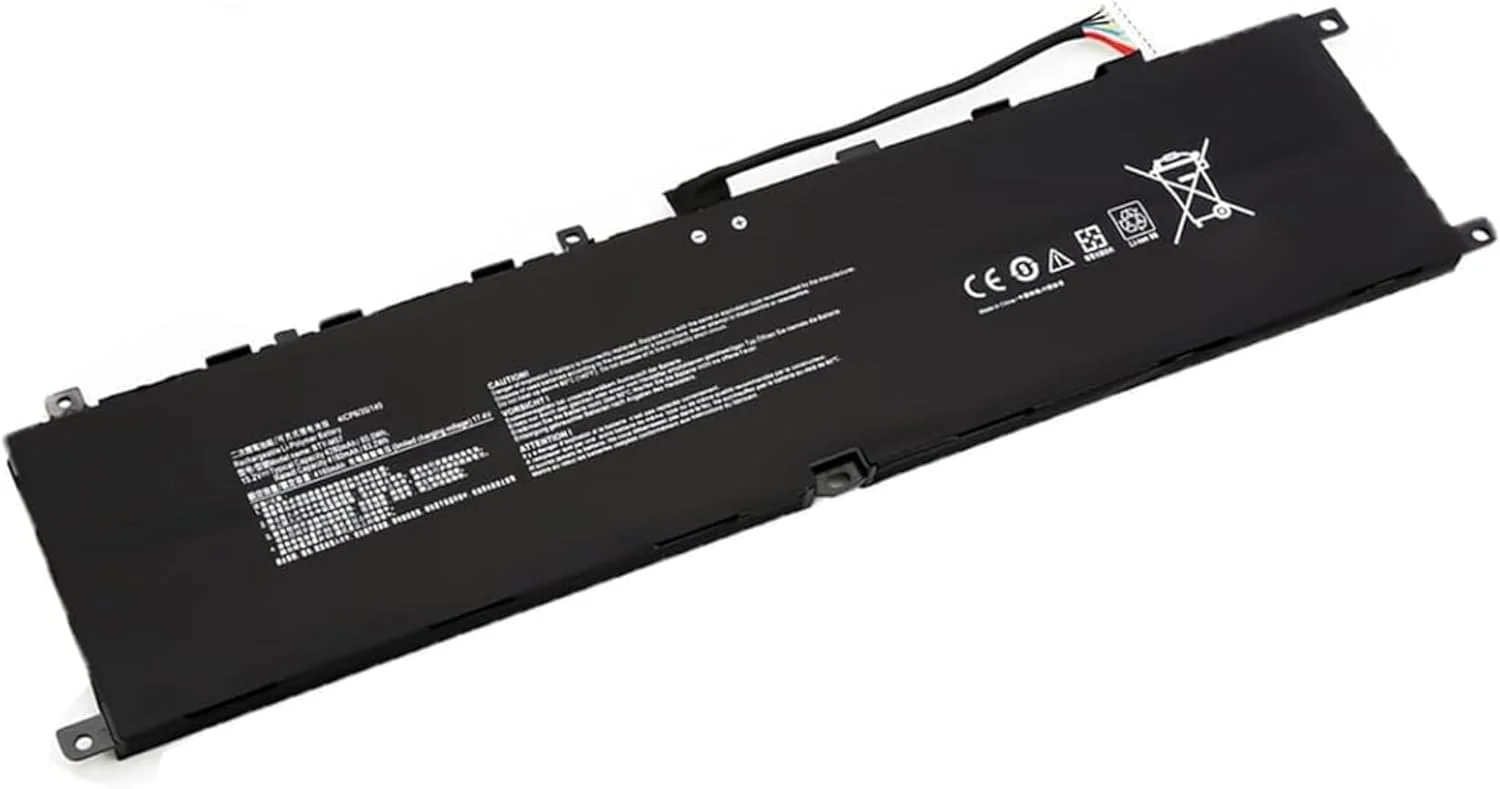 باتری لپ تاپ BTY-M57 سازگار با MSI GP66 GP76 Leopard 10UE 10UG 10UH 11UE 11UG 11UH Vector GP66 GP76 12UE 12UG 12UH 12UGS 12UHS 12UHSO 12UEO GP66HX Series 15.2V 65Wh