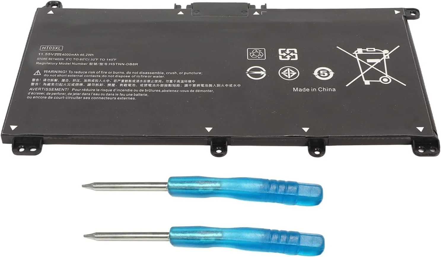 باتری لپ تاپ HT03XL L11119 855 با عملکرد بالا A+ 3 سلولی 46.2Wh 4000mAh 11.55V شارژ سریع و مصرف برق پایین سازگار با سری Pavilion 15 CS 15 CW 15 DA 15 DB