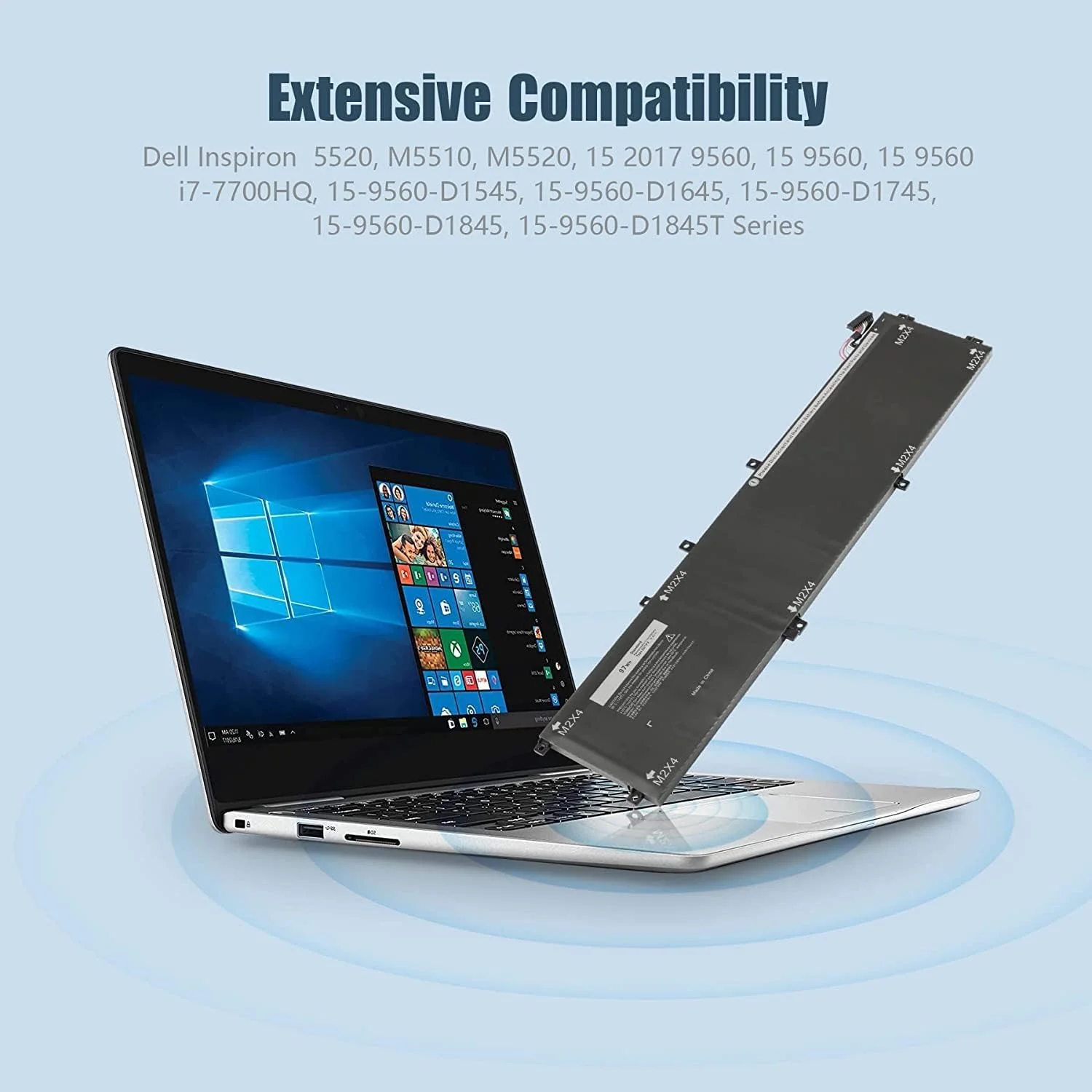 باتری لپ تاپ سازگار با 6GTPY 5XJ28 برای دل XPS 15 9560 9550 9570 7590 Precision 5520 5510 M5520 i7-7700HQ 5XJ28 5D91C 5041C 05041C تعویض باتری لپ تاپ 11.4V 97Wh