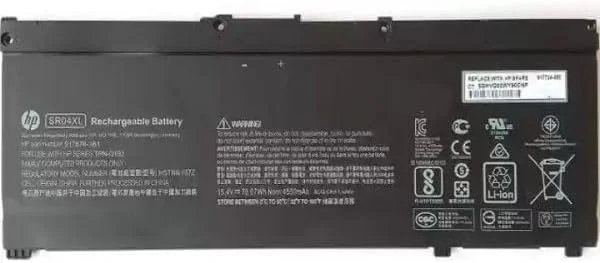 باتری لپ تاپ تبلت 15.4V 70.07Wh 4550mAh اورجینال SR04XL Pavilion Gaming 15-CE015DX 917678-1B1, 917724-855, سری TPN-Q193