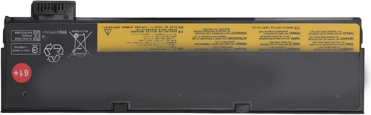 باتری 6 سلولی اصلی جایگزین برای لپتاپهای لنوو ThinkPad سری T470، T480، T570، T580، P51S، P52S – باتری لیتیومی 11.4 ولت 4116 میلی آمپر ساعت / 48 وات ساعت با ظرفیت بالا، نصب آسان و زمان کارکرد طولانی باتری 6 سلولی اصلی جایگزین برای لپتاپهای لنوو ThinkPad سری T470، T480، T570، T580، P51S، P52S – باتری لیتیومی 11.4 ولت 4116 میلی آمپر ساعت / 48 وات ساعت با ظرفیت بالا، نصب آسان و زمان کارکرد طولانی