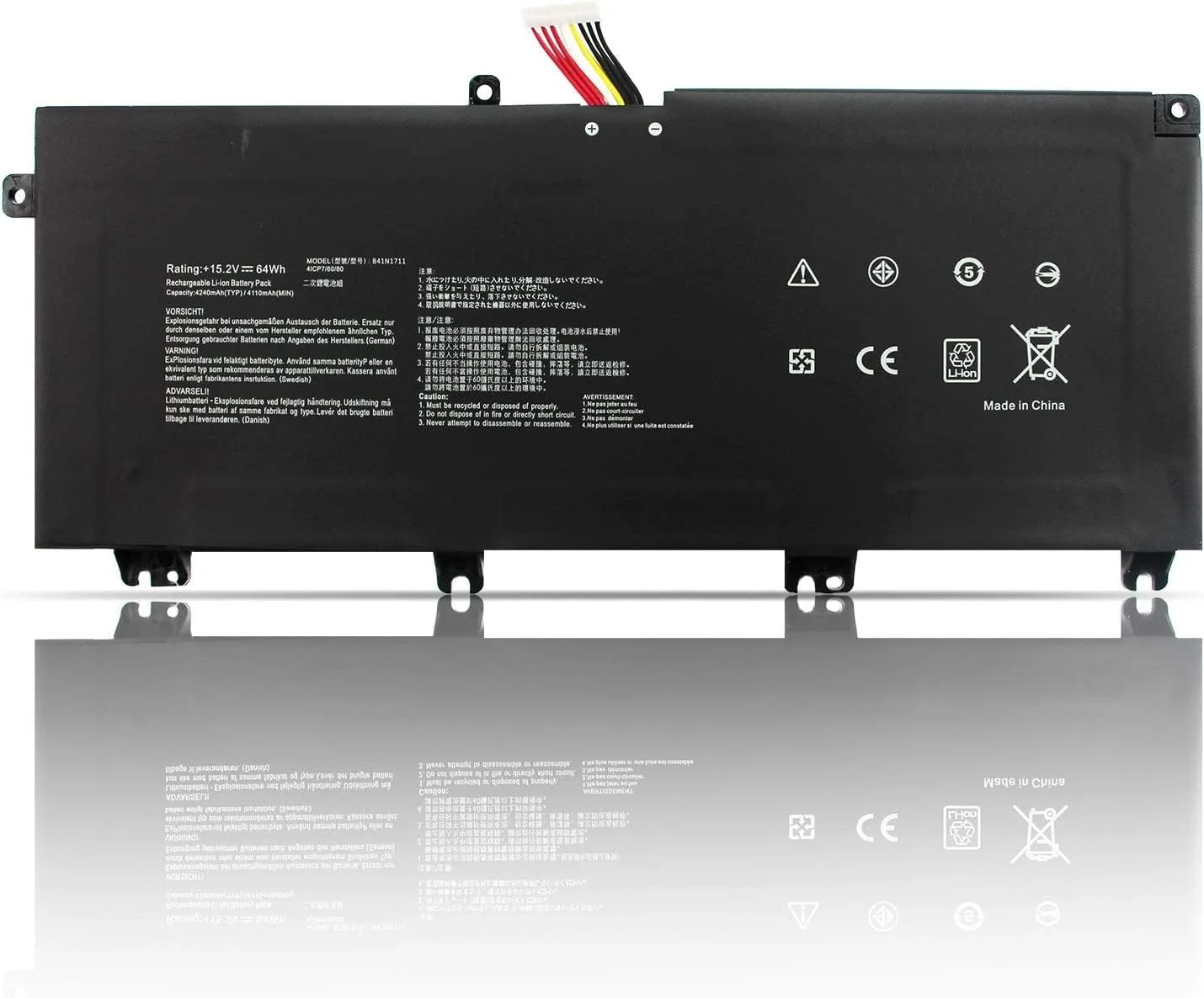 باتری لپ تاپ 64Wh B41N1711 برای ایسوس ROG GL703GE GL703VD GL703VM GL503G GL503GE GL503VD GL503VM FX503VD FX503VM FX63VD FX63VM ZX63V FX705DD FX705DT FX705DU FX705DY FX705GD FX705GE FX705GM