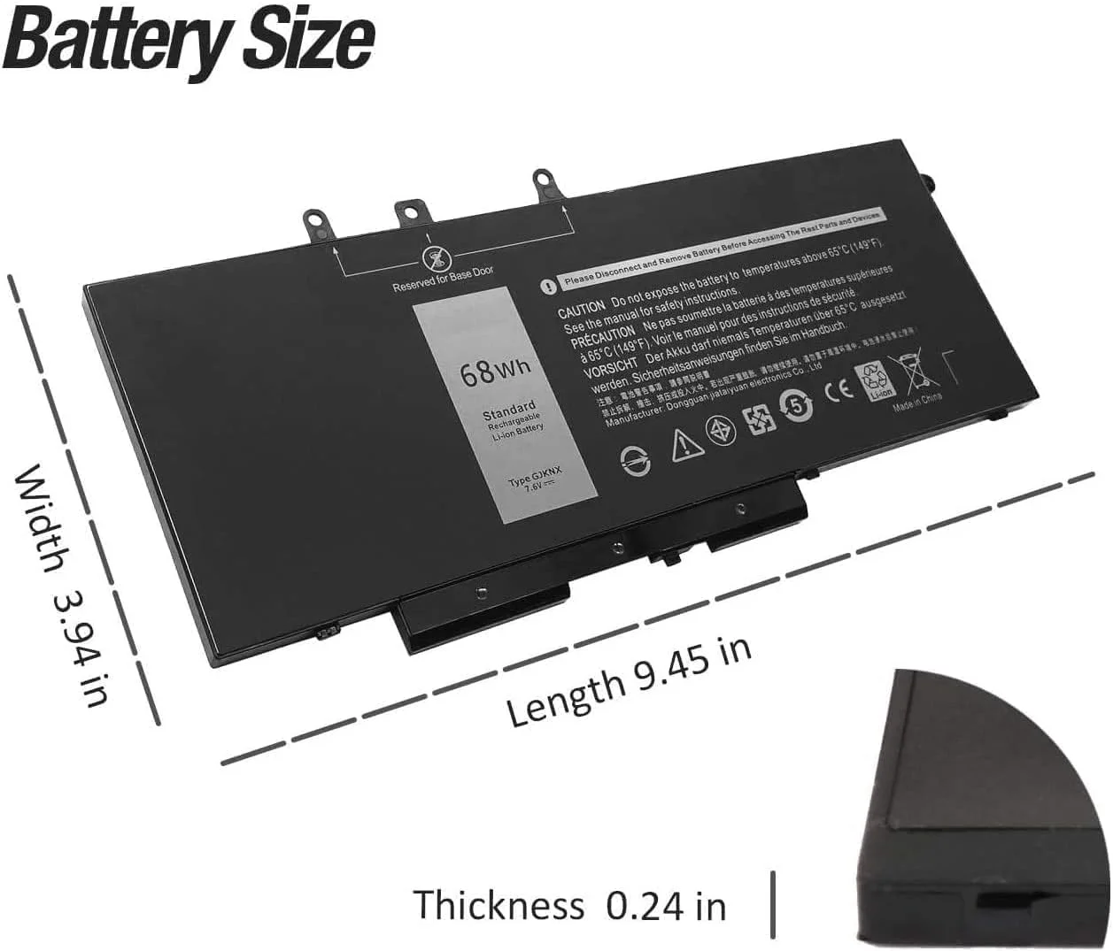 باتری لپ تاپ MALATI SELLER مدل 68WH GJKNX 93FTF مناسب برای Dell Latitude 5280 5288 5290 5480 5488 5490 5491 5495 5580 5590 Precision 15 3520 Mobile Workstation VG93N NY5PG WFWKK 4CMT 83 XPC DJWGP DY9NT 5YHR4 باتری لپ تاپ MALATI SELLER مدل 68WH GJKNX 93FTF مناسب برای Dell Latitude 5280 5288 5290 5480 5488 5490 5491 5495 5580 5590 Precision 15 3520 Mobile Workstation VG93N NY5PG WFWKK 4CMT 83 XPC DJWGP DY9NT 5YHR4