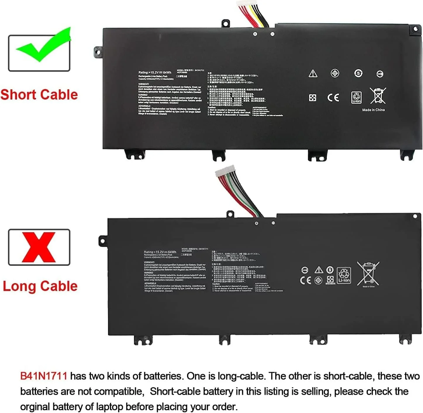 باتری لپ تاپ 64Wh B41N1711 برای ایسوس ROG GL703GE GL703VD GL703VM GL503G GL503GE GL503VD GL503VM FX503VD FX503VM FX63VD FX63VM ZX63V FX705DD FX705DT FX705DU FX705DY FX705GD FX705GE FX705GM باتری لپ تاپ 64Wh B41N1711 برای ایسوس ROG GL703GE GL703VD GL703VM GL503G GL503GE GL503VD GL503VM FX503VD FX503VM FX63VD FX63VM ZX63V FX705DD FX705DT FX705DU FX705DY FX705GD FX705GE FX705GM