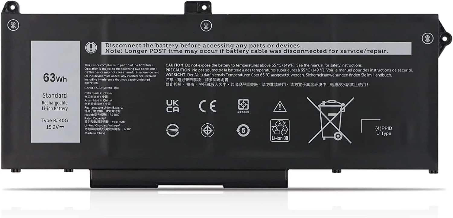 باتری لپ تاپ RJ40G برای دل Latitude 14 5420 Latitude 15 5520 Precision 15 3560 Mobile