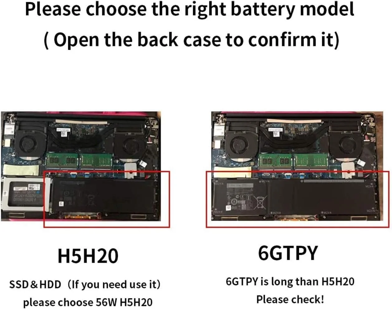 باتری لپ‌تاپ 11.4 ولت 97 وات‌ساعت 6GTPY سازگار با Dell XPS 15 9560 9550 9570 7590 Precision 5510 5520 M5520 i7-7700HQ 5XJ28 5D91C 5041C 05041C