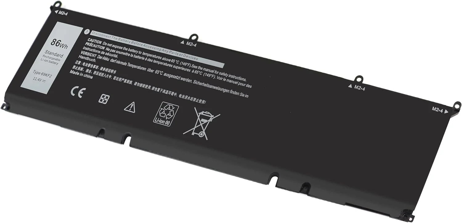 باتری لپ تاپ 11.4V 86Wh 69KF2 برای Dell Alienware M15 R3 R4 R5 R6 R7 و Dell XPS 15 9500 9510 9520 9530 و Precision 5550 5560 5570 Mobile Workstation سری 70N2F M59JH 8FCTC 08FCTC 70N2F 070N2F