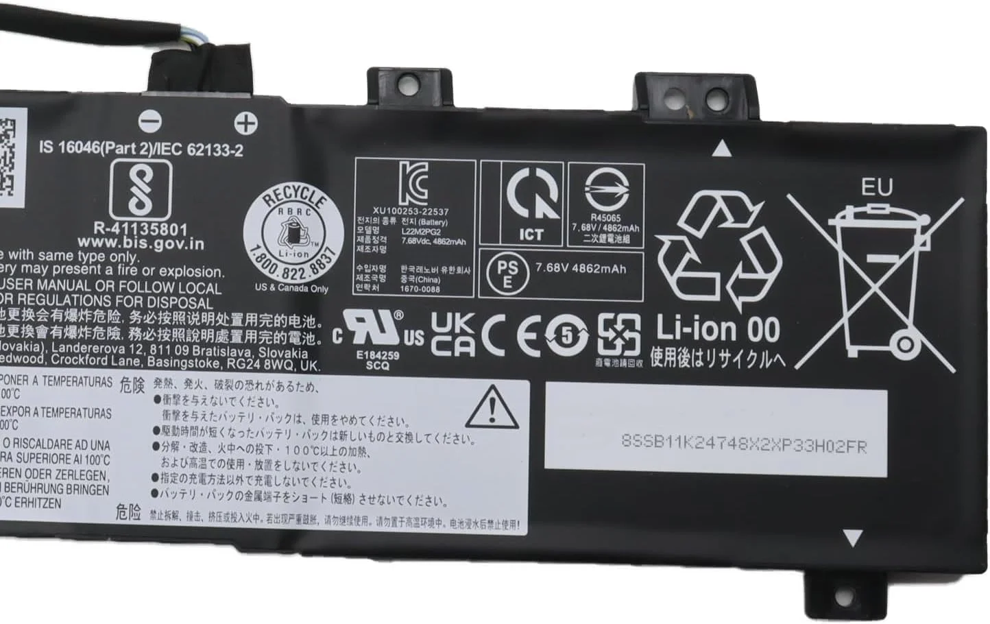 باتری لپ تاپ L22C2PG2 سازگار با Len.ovo V14 V15 G4 AMN IAN 82YT 82YU سری L22B2PG2 L22D2PG2 L22M2PG2 P4 SB11K24751 1ST 5B11K24753 5B11N46029 5B11K24747 5B11N45996 [7.68V 4948mAh]