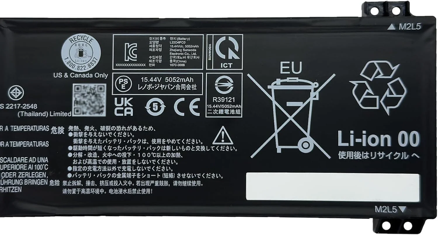 باتری لپ تاپ L22D4PC0 با ظرفیت 80Wh سازگار با Le.novo ThinkBook 16p G4 IRH/Legion Pro 5 16IRX8 16IRX9 / Legion Pro 7 16IRX8 16ARX8H 16IRX9H Series L22B4PC0 L22M4PC0 L22C4PC0 L22X4PC0