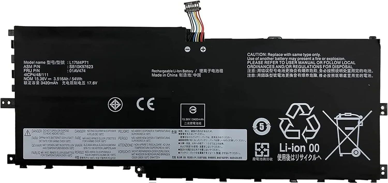 باتری مدل L17M4P71 01AV474 سازگار با لپ تاپ Lenovo ThinkPad X1 Yoga نسل سوم 2018 سری L17C4P71 01AV475 SB10K97624 SB10K97623 L17M4P73 SB10K97638 01AV499 02DL003، ولتاژ 15.36 ولت، توان 54 وات باتری مدل L17M4P71 01AV474 سازگار با لپ تاپ Lenovo ThinkPad X1 Yoga نسل سوم 2018 سری L17C4P71 01AV475 SB10K97624 SB10K97623 L17M4P73 SB10K97638 01AV499 02DL003، ولتاژ 15.36 ولت، توان 54 وات