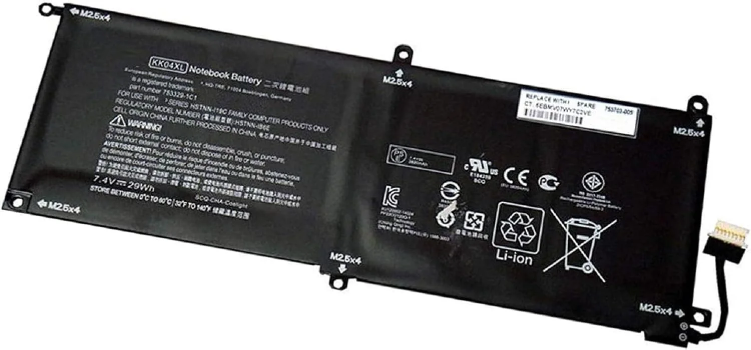 باتری لپ تاپ 7.4 ولت KK04XL KKO4XL 753703-005 سازگار با سری تبلت های Hp Pro X2 612 G1