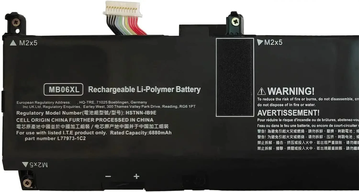 باتری MB06XL HSTNN-IB9E L77973-1C1 L78553-005 سازگار با HP ZBook Studio G7 1J3R6EA 1J3R7E 2J3H8PA 21X54UT Create RTX2070MQ Series (11.58V 83Wh)