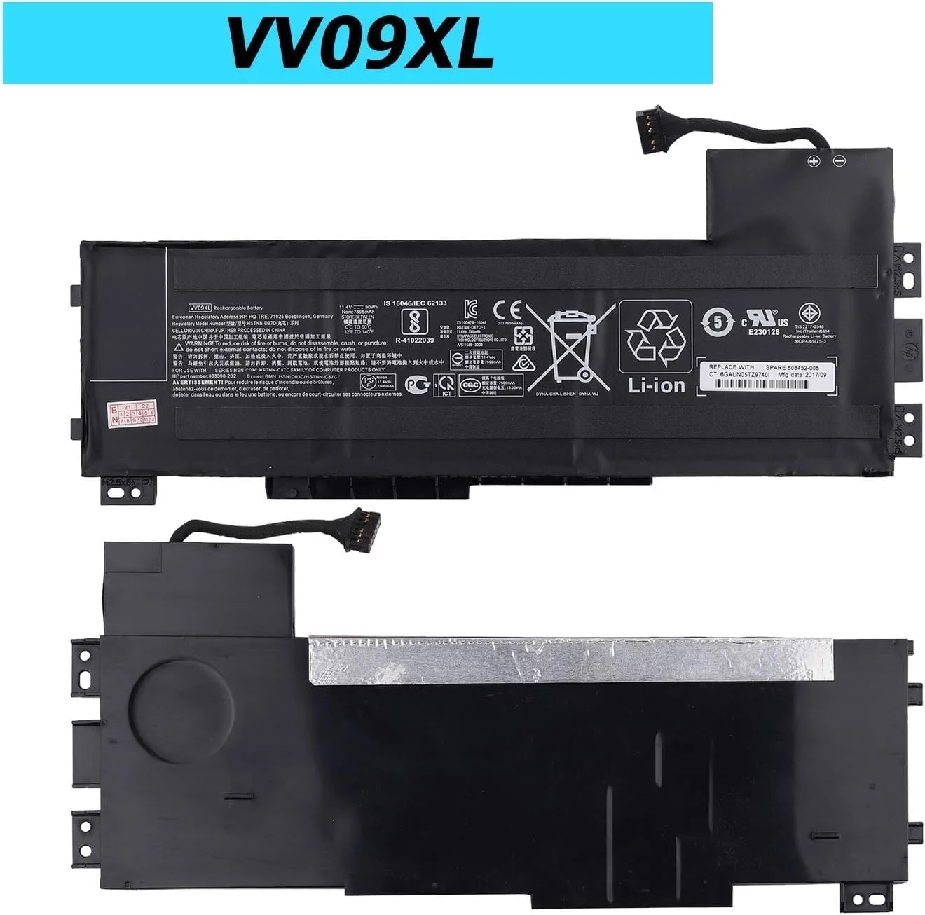 باتری جایگزین لپ تاپ HOME SELLER VV09XL HSTNN-DB7D سازگار با سری ایستگاه کاری موبایل HP ZBook 15 G3 G4 17 G3 HSTNN-DB7D