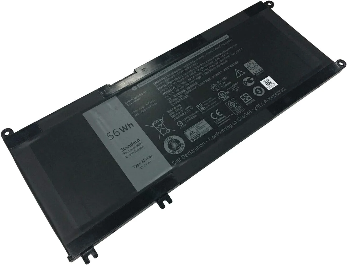 باتری برای دل اینسپایرون سری 7778 7779، 56 وات ساعت، 15.2 ولت (33YDH,033YDH)