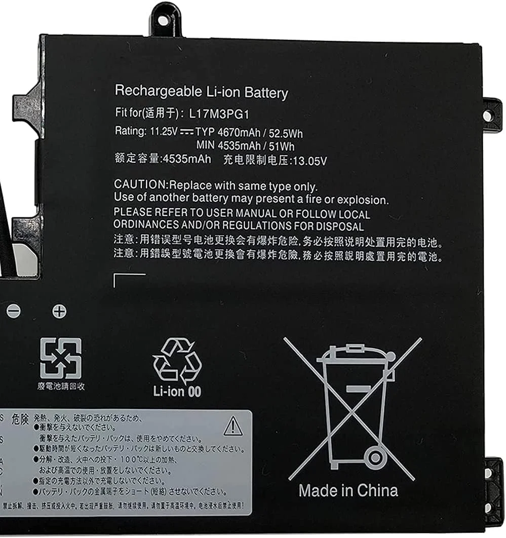 باتری مدل L17M3PG1 سازگار با لپ‌تاپ‌های لنوو Y530-15ICH Y7000 2019 1050 Y7000-2019-PG0 Y540-15IRH-PG0 Y540-17IRH-PG0 Y7000P L17L3PG1 L17C3PG1 L17M3PG3 11.25V
