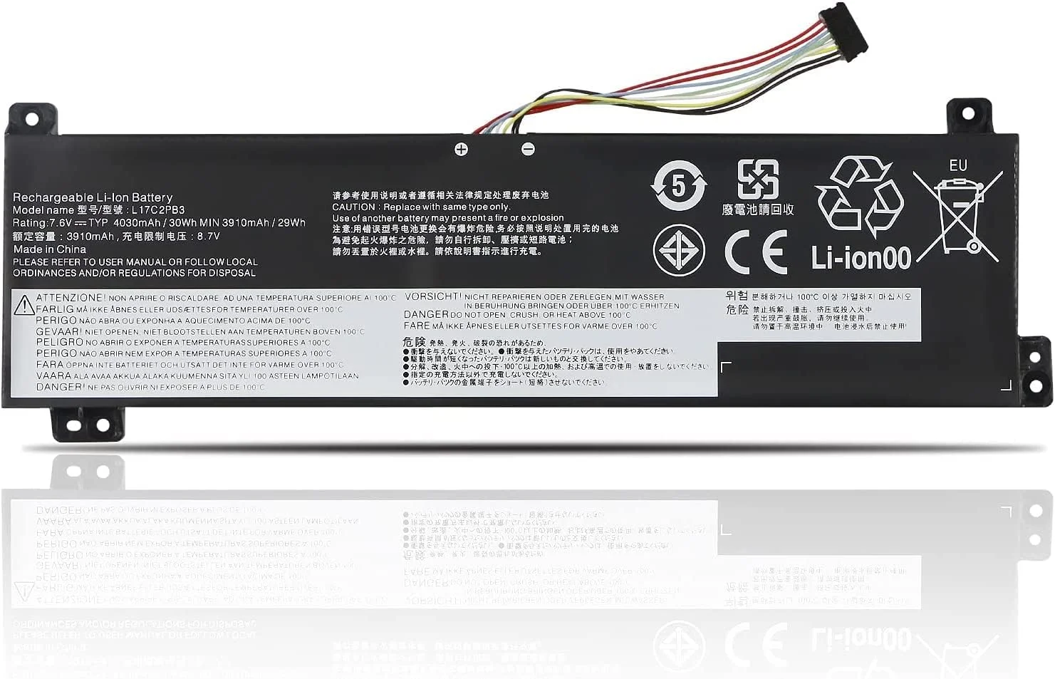 باتری لپ تاپ مدل L17C2PB3 L17C2PB4 سازگار با Lenovo V130-15IGM-81HL V130-15IKB-81HN V330-15IKB-81AX V330-15ISK-81AW V530-14IKB V530-15IKB 81HL0023GE 81HL0051GE L17L2PB4 L17L2PB3 L17M2PB3