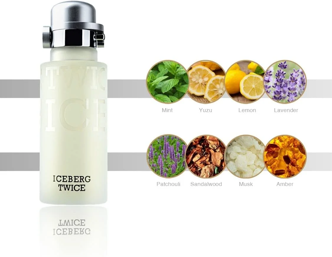 آیسبرگ توایس مردانه - رایحه آروماتیک فوژه برای آقایان جسور - اسپری ادو تویلت انرژی بخش و قوی برای مردان - نت های تازه مرکبات نعناع، لیمو، دارچین، اسطوخودوس و چوب صندل - 125 میل