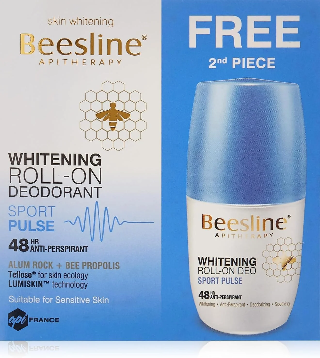 رول ضد تعریق روشن کننده پوست با رایحه اسپرت پالس Beesline، ۵۰ میلی لیتر، بسته ۲ عددی