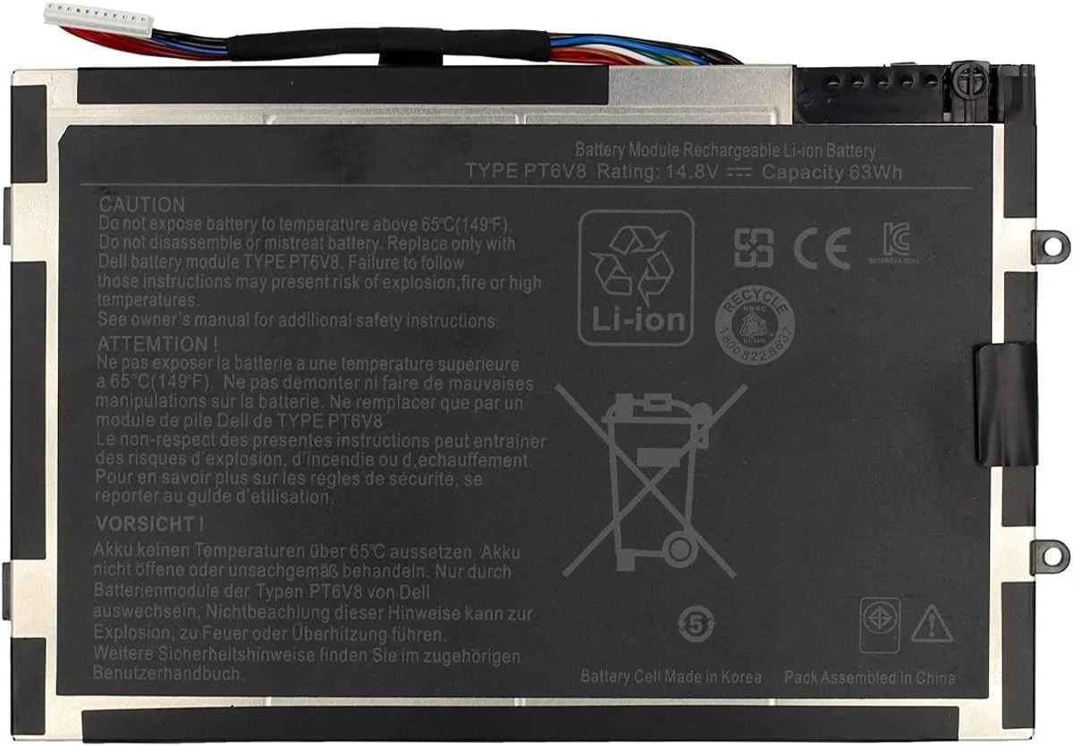 باتری لپ تاپ سازگار با ماژول باتری SDI برای د.ل Alienware M11x R1 R2 R3 M14x-R2 (14.8V/63Wh)