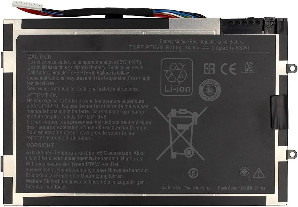 باتری لپ تاپ سازگار با ماژول باتری SDI برای D.ell Alienware M11x R1 R2 R3 M14x-R2 (14.8V/63Wh)