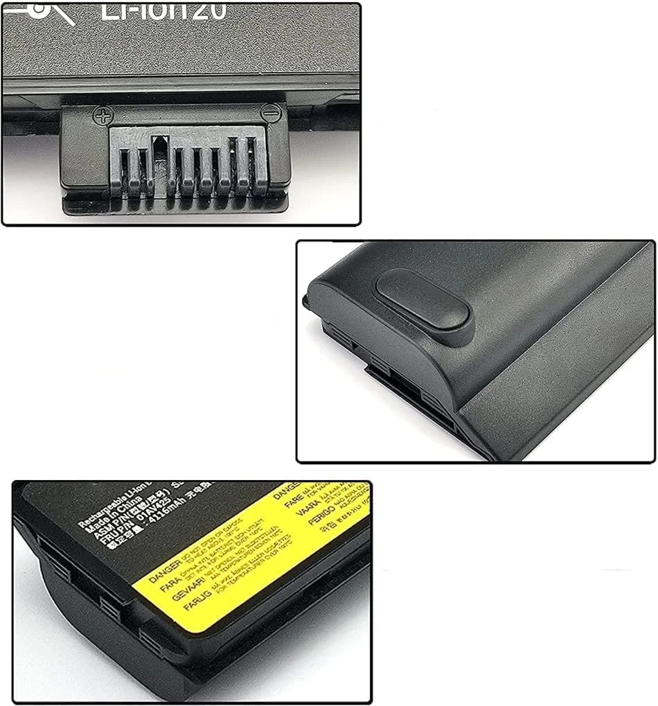 باتری مدل 61+ سازگار با لپ‌تاپ‌های Lenovo ThinkPad T470, T480, T570, T580, A475, P51S, P52S, TP25 Series، شماره قطعات 4X50M0881, 01AV491, SB10K97582, SB10K97583, SB10K97661, L18M6P71, 02DL023، ولتاژ 10.8V، توان 48Wh، ظرفیت 4400mAh