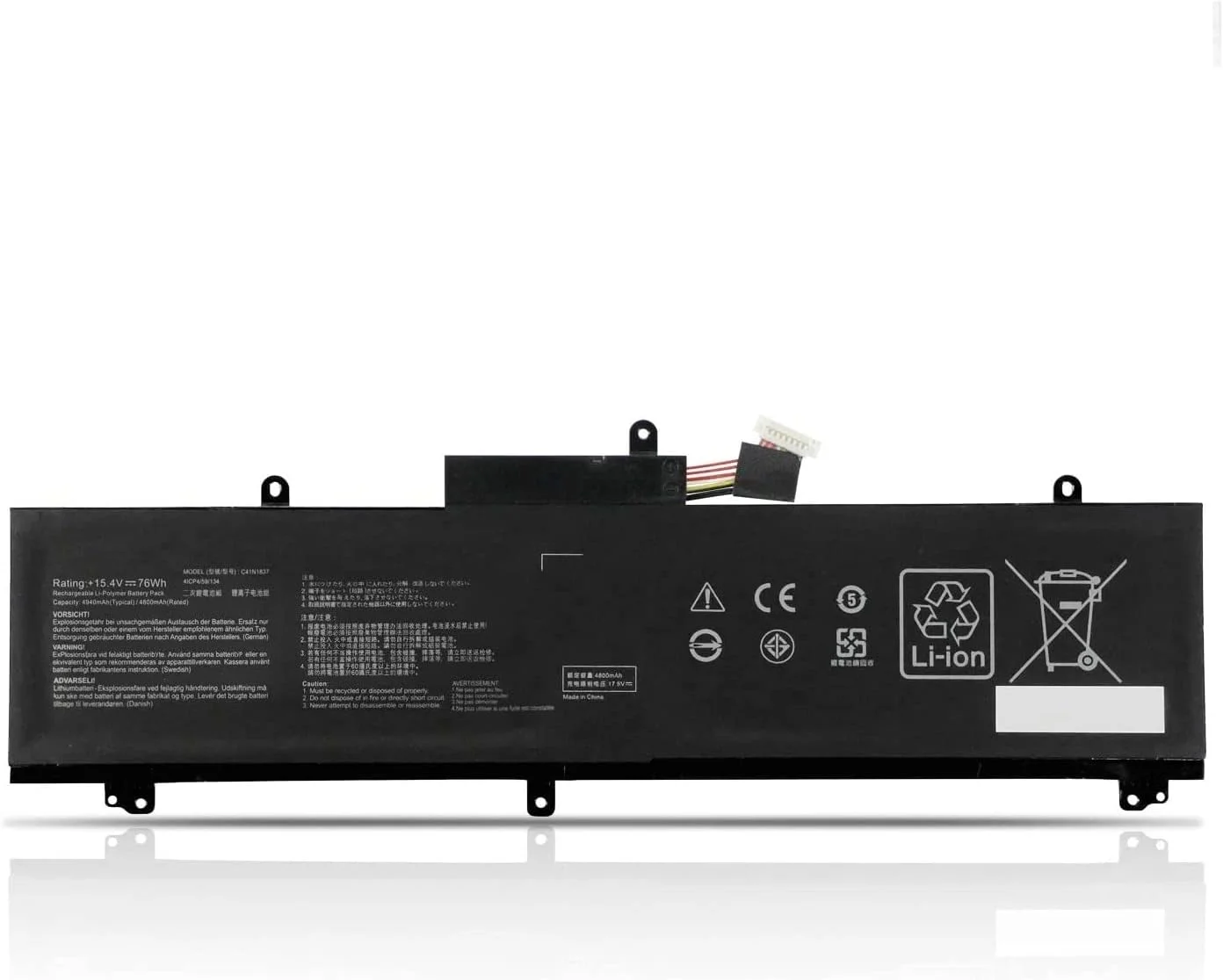 باتری لپ تاپ 15.4V 76Wh C41N1837 سازگار با ASUS ROG Zephyrus S G15 GA501I GA502 GA502DU GA502GU GU502DU GU502GU GU502GV GU532GU