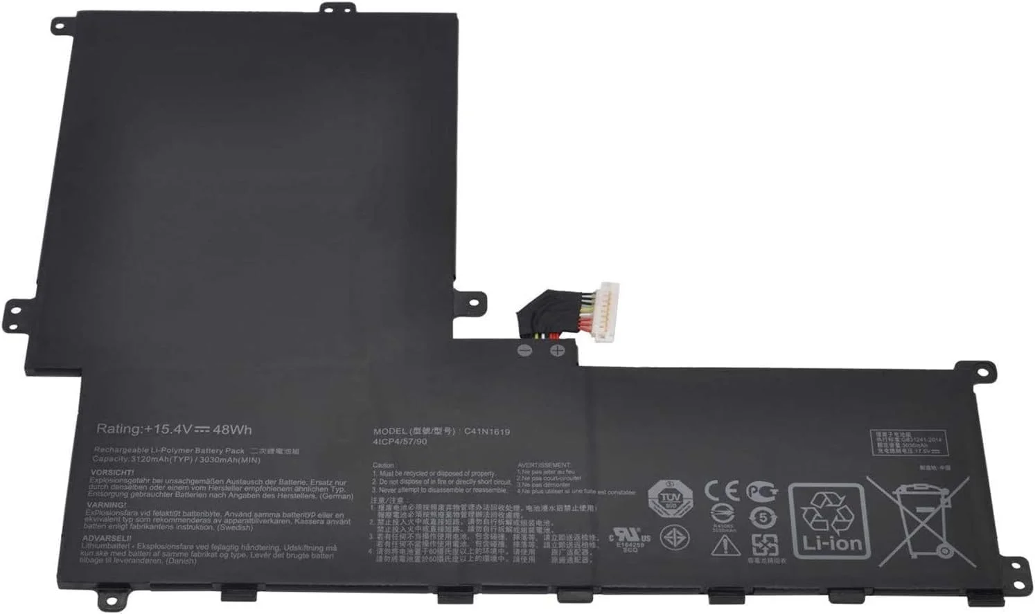 باتری لپ تاپ جایگزین C41N1619 C41PKCH 0B200-02350100M برای AS.US B9440 B9440UA7200 B9440UA7500 سازگار با ASUS Pro B9440 B9440UA B9440UA-XS51 B9500