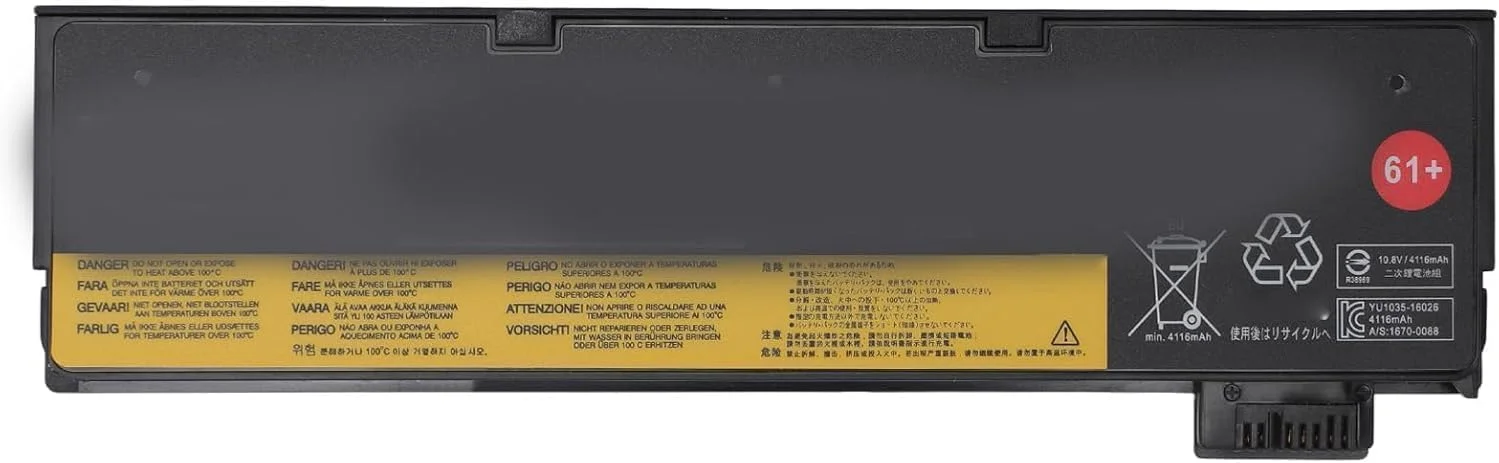 باتری جایگزین لپ تاپ MALATI SELLER برای لپ تاپ های Thinkpad T470 T480 T570 T580 P51S P52S، باتری لیتیومی 4116 میلی آمپر ساعت، نصب آسان، باتری 6 سلولی