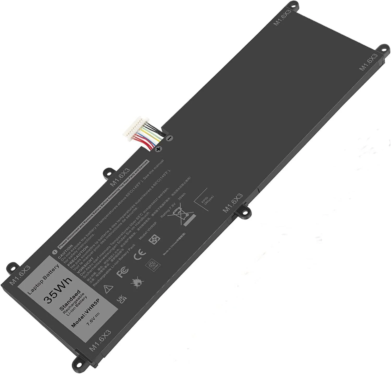 باتری جایگزین لپ تاپ VHR5P برای Dell Latitude 5175 5179 E5175 E5179 سری نوت بوک تبلت RHF3V 0RHF3V XRHWG 0XRHWG PRR5V 0PRR5V ZYVP1 0ZYVP1 [7.6V 35Wh / 4375mAh]