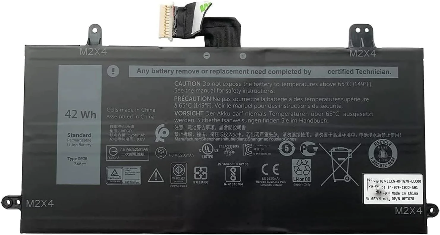 باتری جایگزین لپ تاپ سازگار با Dell Latitude 12 5285 5290 2-in-1 T17G (7.6V 42Wh)