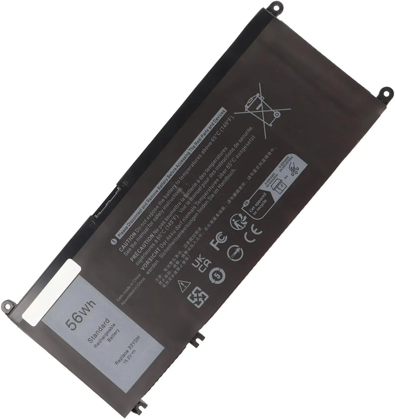 باتری 33YDH 56Wh برای دل مناسب برای Inspiron 17 7000 7778 7779 7786 7773 15 7577 G3 3579 3779 G5، باتری جایگزین لپ تاپ 56Wh 15.2V، باتری لیتیوم یونی