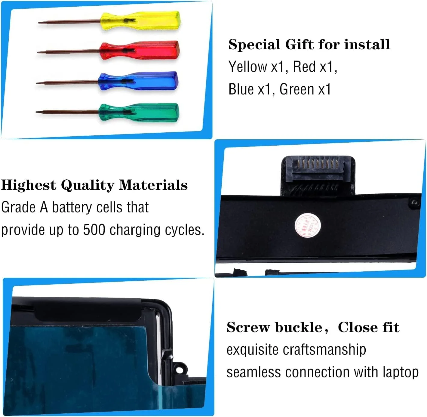 باتری A1582 A1502 برای مک بوک پرو رتینا 13 اینچ اواخر 2013 اواسط 2014 اوایل 2015، مناسب برای A1493 [لیتیوم-پلیمر 11.42V 74.9WH 6559mAh]