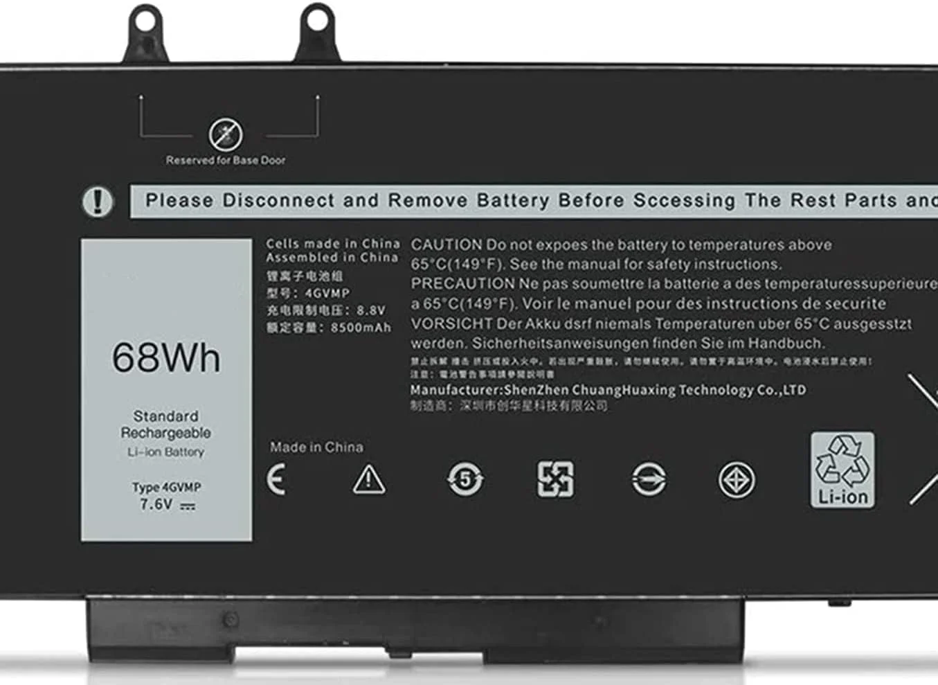 باتری لپ تاپ 7.6 ولت 68 وات ساعت/4 سلولی 4GVMP 0X77XY 0C5GV2 سازگار با Dell Latitude 5400 5500 5410 5510 Precision 3540 3550 Inspiron 7590 7591 7791 سری 2 در 1 مدل های 1V1XF R8D7N RF7WM 9JRYT 09JRYT باتری لپ تاپ 7.6 ولت 68 وات ساعت/4 سلولی 4GVMP 0X77XY 0C5GV2 سازگار با Dell Latitude 5400 5500 5410 5510 Precision 3540 3550 Inspiron 7590 7591 7791 سری 2 در 1 مدل های 1V1XF R8D7N RF7WM 9JRYT 09JRYT